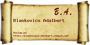 Blaskovics Adalbert névjegykártya